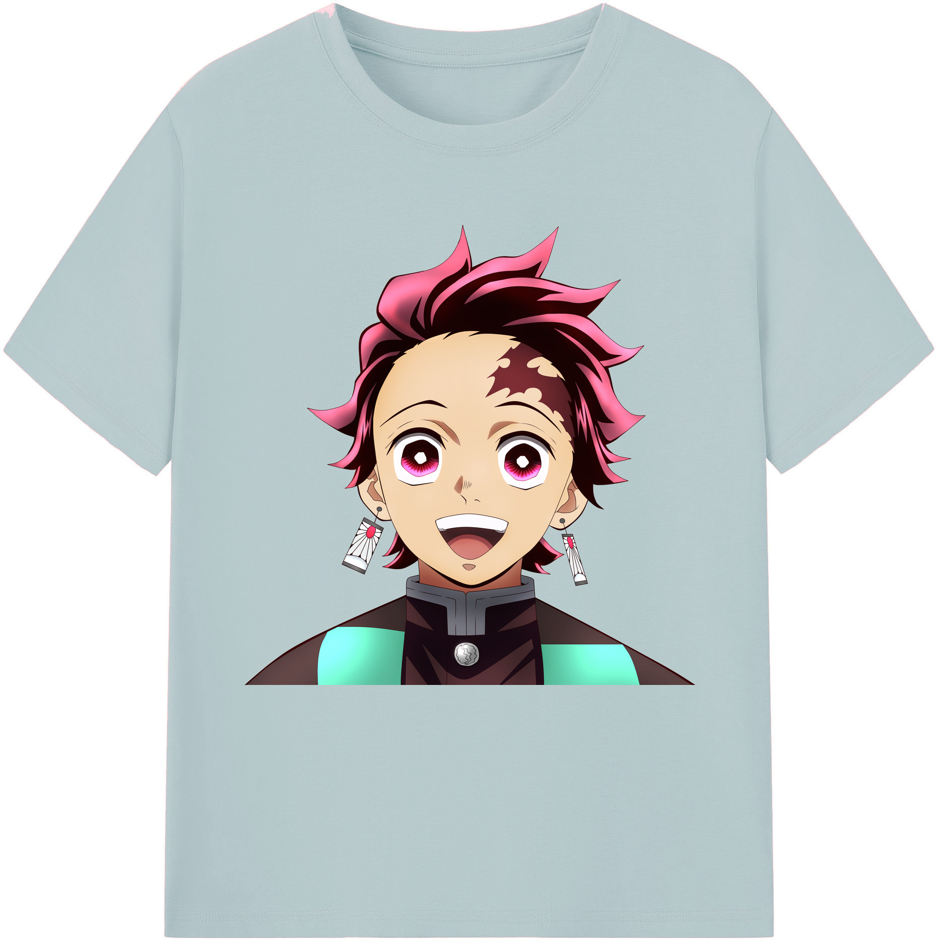 （画像用） 鬼滅の刃 竈門 炭治郎／かまど たんじろう Kamado Tanjirou 綿100％半袖Tシャツ（フロントプリント）